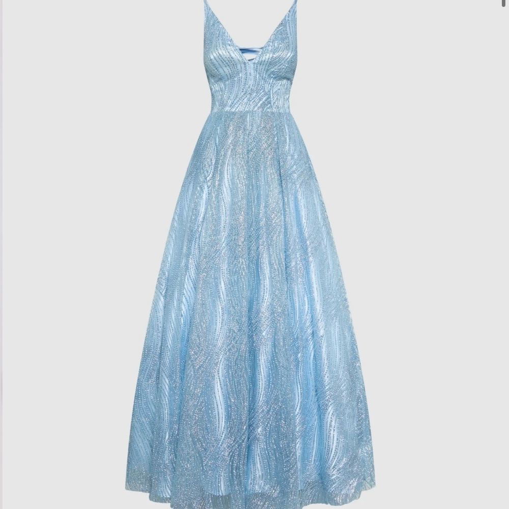 Elegant Blue Melanie Lyne Ballgown Prom Dress